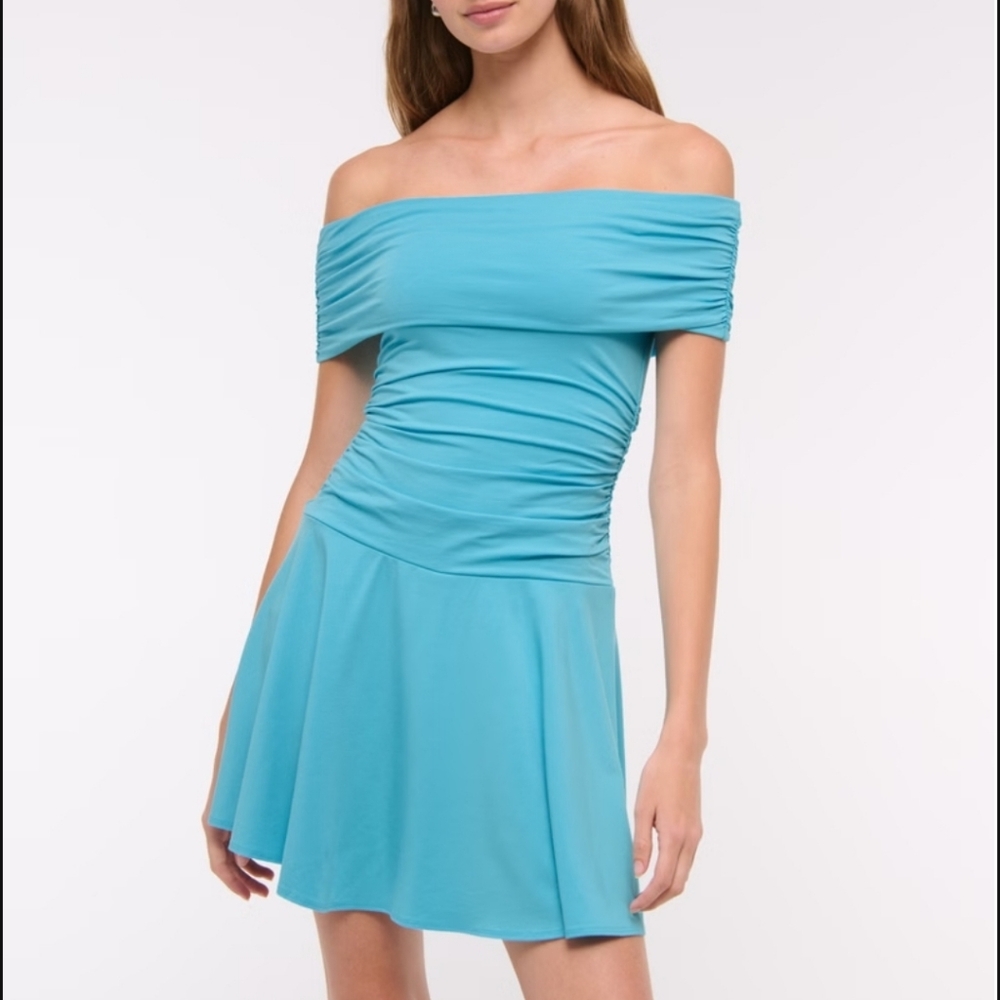 Abercrombie & Fitch Strapless Aqua Dress